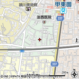 兵庫県西宮市松籟荘周辺の地図