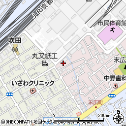 大阪府吹田市末広町1周辺の地図