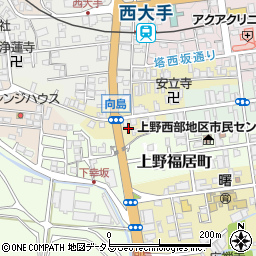 三重県伊賀市上野向島町周辺の地図