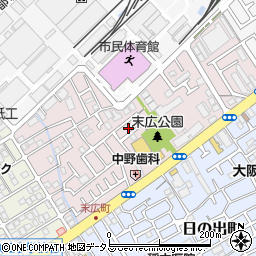 大阪府吹田市末広町19周辺の地図