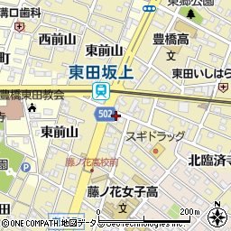 豊橋東田郵便局周辺の地図