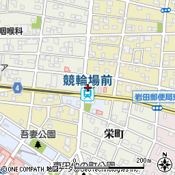 豊橋鉄道株式会社　電車市内線営業所・路面電車周辺の地図