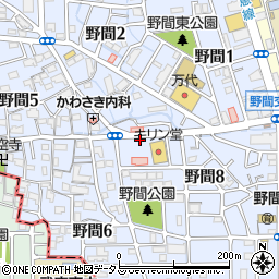 兵庫県伊丹市野間周辺の地図