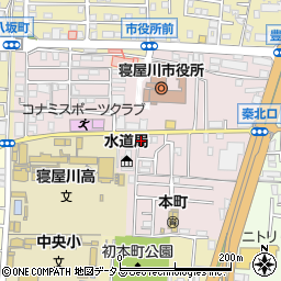 大阪府寝屋川市本町周辺の地図