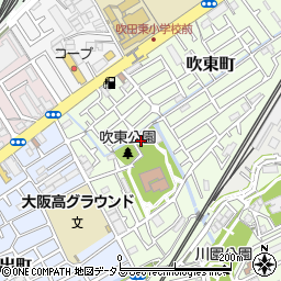 大阪府吹田市吹東町周辺の地図