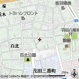 愛知県豊橋市花田町百北周辺の地図