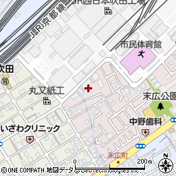 大阪府吹田市末広町11周辺の地図