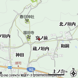 京都府木津川市加茂町銭司宮ノ前周辺の地図