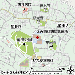 星田会館周辺の地図