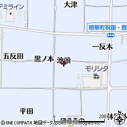 京都府相楽郡精華町祝園池頭周辺の地図