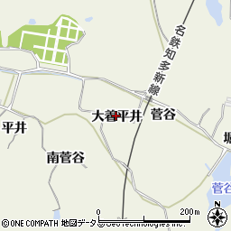 愛知県知多郡美浜町野間大着平井周辺の地図