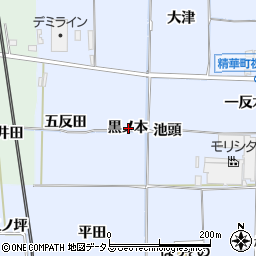 京都府相楽郡精華町祝園黒ノ本周辺の地図