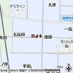 京都府精華町（相楽郡）祝園（黒ノ本）周辺の地図