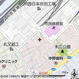 大阪府吹田市末広町14-1周辺の地図