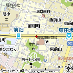 愛知県豊橋市前畑町周辺の地図