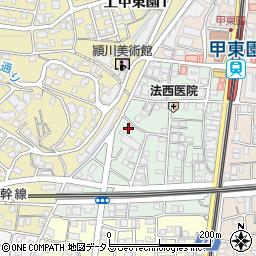兵庫県西宮市松籟荘3-12周辺の地図