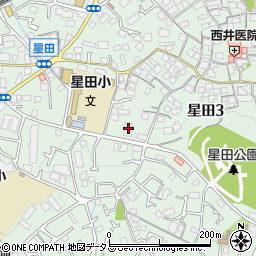 関西電力星田変電所周辺の地図