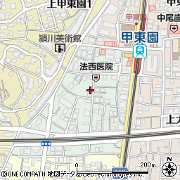兵庫県西宮市松籟荘9-17周辺の地図