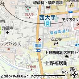 三重県伊賀市上野西大手町3644周辺の地図