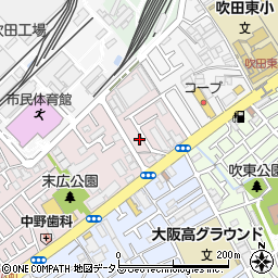 大阪府吹田市末広町22-5周辺の地図