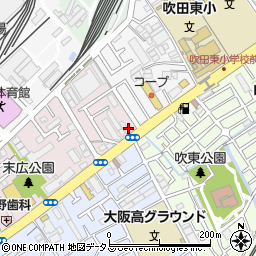 大阪府吹田市末広町26-3周辺の地図