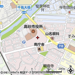 高砂市役所企画総務部　秘書広報広聴室・秘書周辺の地図