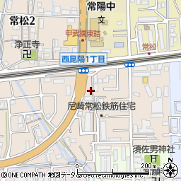 ファミリーマート尼崎常松店周辺の地図