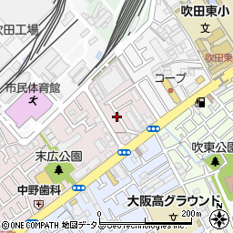 大阪府吹田市末広町22周辺の地図