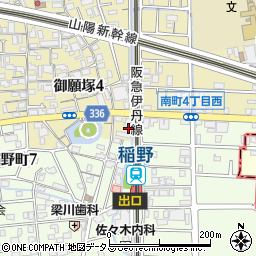兵庫県伊丹市御願塚4丁目11周辺の地図