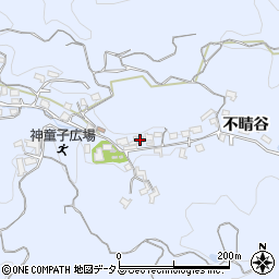 京都府木津川市山城町神童子不晴谷周辺の地図