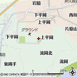 京都府木津川市加茂町岡崎（上平岡）周辺の地図