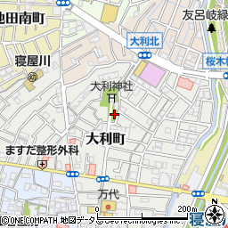 大阪府寝屋川市大利町周辺の地図