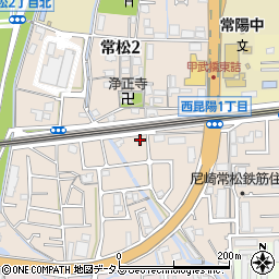兵庫県尼崎市常松周辺の地図