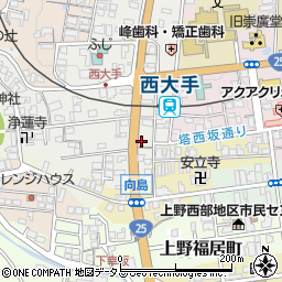 三重県伊賀市上野西大手町3638周辺の地図