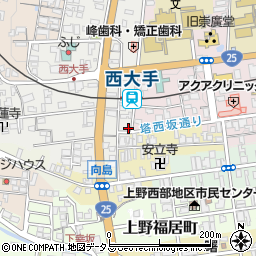 三重県伊賀市上野西大手町3574周辺の地図