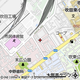 大阪府吹田市末広町23-8周辺の地図