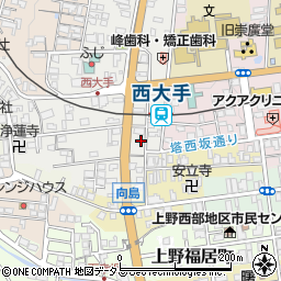 三重県伊賀市上野西大手町3636周辺の地図