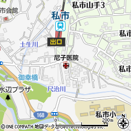 尼子医院周辺の地図
