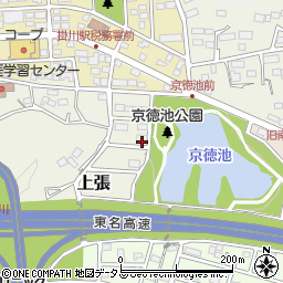 静岡県掛川市上張周辺の地図