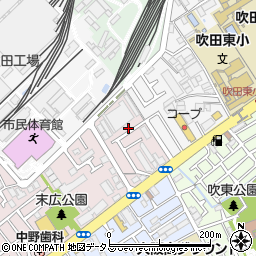 大阪府吹田市末広町23周辺の地図
