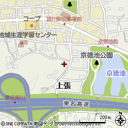 静岡県掛川市上張134周辺の地図