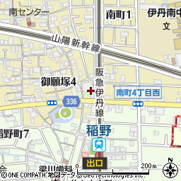 兵庫県伊丹市御願塚4丁目3周辺の地図