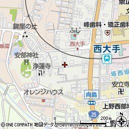 三重県伊賀市上野西大手町3670周辺の地図