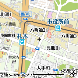 豊橋市役所前郵便局周辺の地図