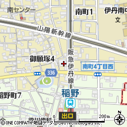 兵庫県伊丹市御願塚4丁目周辺の地図