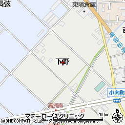 愛知県豊橋市小向町下野周辺の地図