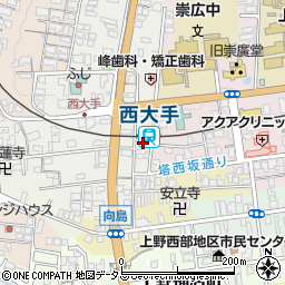 三重県伊賀市上野西大手町3581周辺の地図