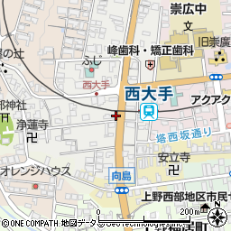 三重県伊賀市上野西大手町3668周辺の地図