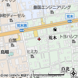 愛知県豊橋市花田町（荒木）周辺の地図