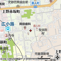 三重県伊賀市上野農人町466-1周辺の地図